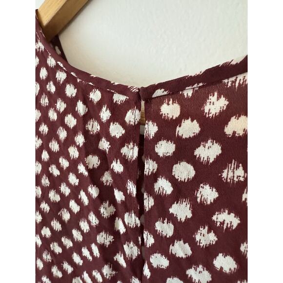 Theory Silk Bringam Painter Dot Sleeveless Shell Top Brown M - Picture 4 of 4